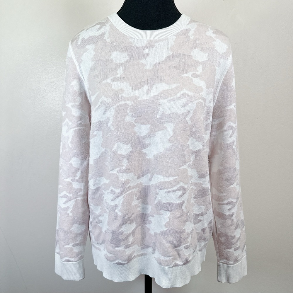 Banana Republic Camo-Print Jacquard Crew Neck Wool Sweater - Picture 2 of 16